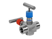 Monel 400 Two Valve (three-way) Manifold for Pressure Instruments